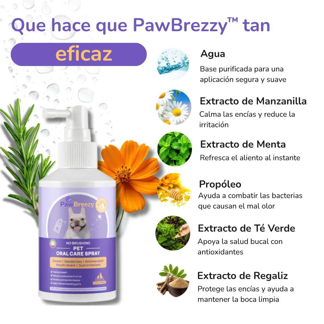 PawBreezy™ Aliento fresco al instante sin cepillado